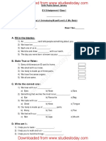 CBSE Class 1 EVS Assignment (3) - Introducing Myself