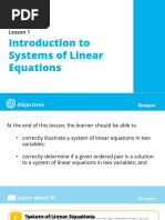 System of Linear Equation