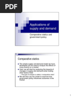 Applications of Supply and Demand: Comparative Statics