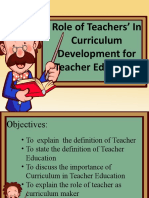 Role of Teacher in Curriculum Developme