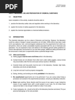 Experiment 1 Safety Measures: Use and Preparation of Chemical Substance 1.1 Objectives