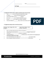 Gold Preliminary Unit 8 Test: 1 Complete The Sentences With An Adjective Made From The Word in Brackets