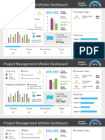 Project Management Mobile Dashboard: 2 Risks 1 Overdue Tasks