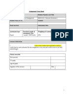 Assignment Cover Sheet Qualification Module Number and Title