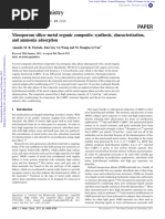 Mesoporous Silica-Metal Organic Composite: Synthesis, Characterization, and Ammonia Adsorption