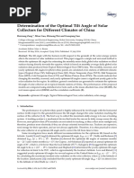 Determination of The Optimal Tilt Angle of Solar Collectors For Different Climates of China