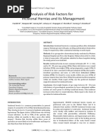 Analysis of Risk Factors For Incisional Hernias An