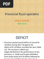 Provincial Fiscal Operatins: Iqrar Ahmad