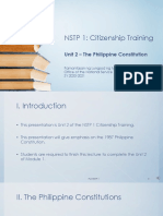 NSTP 1: Citizenship Training: Unit 2 - The Philippine Constitution