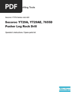 Secoroc YT29A - YT29AE - 7655D - Pusher Leg Rock Drill - Operator's Instruction and Spare Parts List