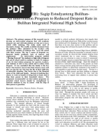 Project (SEB) Sagip Estudyanteng BulihanAn Intervention Program To Reduced Dropout Rate in Bulihan Integrated National High School