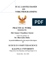 Practical Lab File Based ON Network Programming: B.Tech in Computer Science