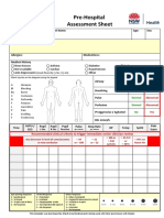 Pre-Hospital Assessment Sheet: Triage Score