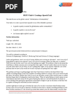 Mohammad Alhadid 10A: MYP 5 Unit 4: Creating A Speech Task