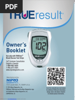 Owner'S Booklet: Use Only With Truetest Blood Glucose Test Strips