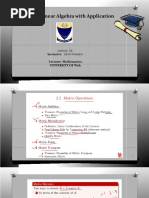 MTH-213: Linear Algebra With Application: Instructor: Zamir Hussain