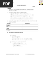 Examen de Religión