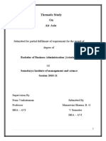 Thematic Study On Air Asia: Submitted For Partial Fulfilment of Requirement For The Award of Degree of