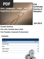 Due Diligence, Legal and Regulatory Valuation Aspects: Icsi Certificate Course of Valuation