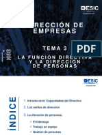 Tema 3. La Función Directiva y La Dirección de Personas