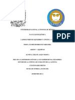 Práctica 8 Determinación de La Ley Experimental de Rapidez. Estudio de La Cinética de Yodación de La Acetona Cuestionario Previo