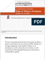 Lecture 8: Rate of Return Analysis: Instructional Material For