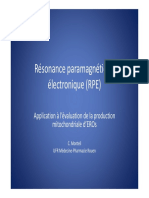 Résonance Paramagnétique Électronique (Rpe) : Application À L'Évaluation de La Production Mitochondriale D'Eros