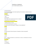 Insurance - MCQ Types Questions