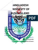 Bangladesh University of Business and Technology: Assignment On Overview of Banking Sector of Bangladesh