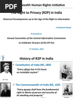 The Right To Privacy (R2P) in India: Commonwealth Human Rights Initiative