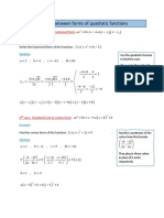 Changes Between Forms of Quadratic Functions