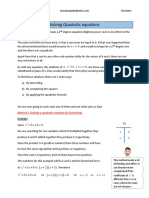 Solving Quadratic Equations