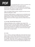 1) Coverage Amount/Sum Insured (SI)