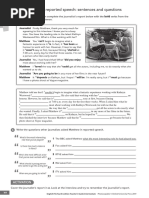 8B GRAMMAR Reported Speech: Sentences and Questions: Journalist Firstly Matthew, Thank You Very Much For