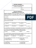 Practice Problem No. 1 Hydraulics Fundamentals of Fluid Flow