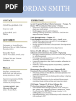 Jordan Smith Tampa Resume