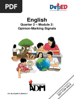 English: Quarter 2 - Module 2: Opinion-Marking Signals