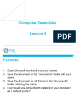 ECDL - ICDL Computer Essentials Lesson4 Draft