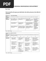 Session 2: Personal Professional Development: Pre-Test