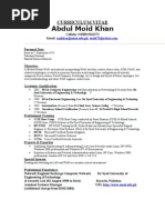 Abdul Moid Khan: Curriculum Vitae