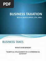 Business Taxation: Rex B. Banggawan, Cpa, Mba