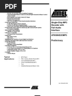 Single-Chip MP3 Decoder With Full Audio Interface AT83SND2CMP3