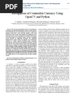 Recognition of Counterfeit Currency Using Opencv and Python: Resaim Publishers