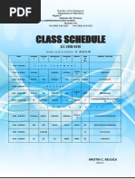 Class Schedule: Masbate National Comprehensive High School