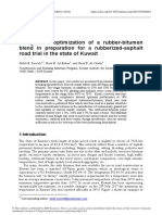 Design and Optimization of A Rubber-Bitumen Blend in Preparation For A Rubberized-Asphalt Road Trial in The State of Kuwait