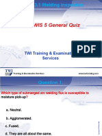 CSWIP WIS 5 General Quiz: TWI Training & Examination Services