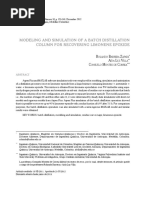 Modeling and Simulation of A Batch Distillation Column For Recovering Limonene Epoxide