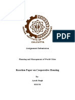 Reaction Paper On Cooperative Housing: Assignment Submission