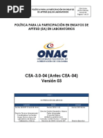 1-CEA-3.0-04 V3. 2019-02-06 Política Participación en Ensayos de Aptitud (EA) en Laboratorios