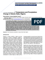 Trend Analysis of Temperature and Precipitation Change in Sokoto State, Nigeria